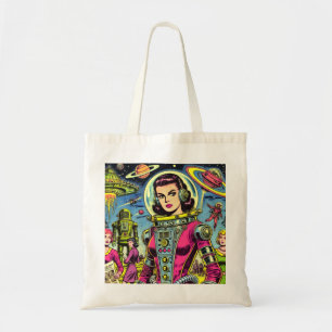 Tote Bag Astronaut Femme Vintage de BD Sci-Fi