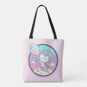 Tote Bag Astronaut mignon avec balon de crème glacée sur la (Dos)