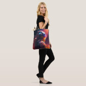 Tote Bag Astronaut World Discovery Peinture Univers Humain (Sur le modèle)