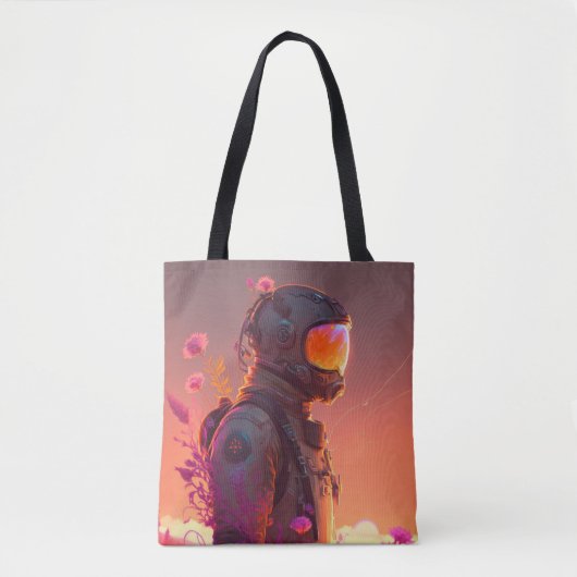 Tote Bag Astronaut World Discovery Peinture Univers Humain (Devant)