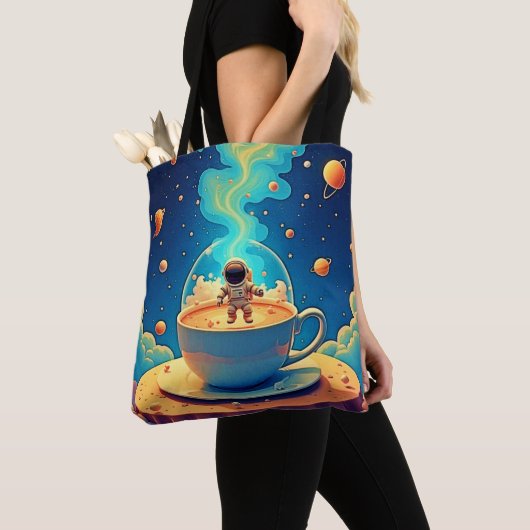 Tote Bag Astronaute Café Espace Art (De près)