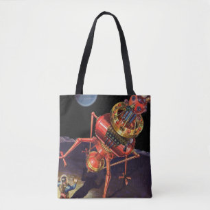 Tote Bag Astronaute de science-fiction vintage avec robot a