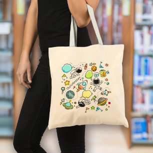 Tote Bag Astronaute Mignon Planètes de l'Espace Personnalis