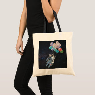 Tote Bag Astronaute Stars & Space Colorful Balloons