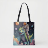 Tote Bag Astronaute sur Dino dans l'espace (Devant)