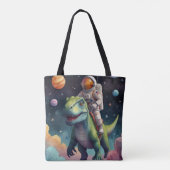 Tote Bag Astronaute sur Dino dans l'espace (Dos)