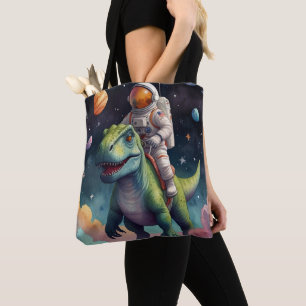Tote Bag Astronaute sur Dino dans l'espace
