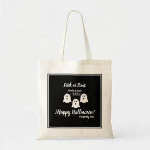 Tote Bag astuce ou régal, nom, halloween personnalisé, boo 