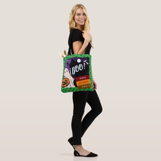 Tote Bag astuce ou traitement, nom persolescent halloween r (Sur le modèle)