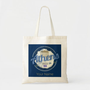 Tote Bag Athènes Grèce Rétro Acropole Souvenir Vintage