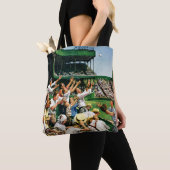 Tote Bag Atteindre la balle de course à domicile (De près)