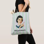 Tote Bag Attention à vos manières. (De près)