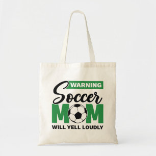 Tote Bag Attention Maman De Football Va hurler Fort