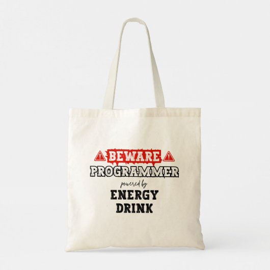 Tote Bag Attention : Programmeur Alimenté Par Une Boisson D (Dos)