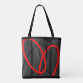 Tote Bag Attoni gris foncé rouge et noir elliptiques (Dos)