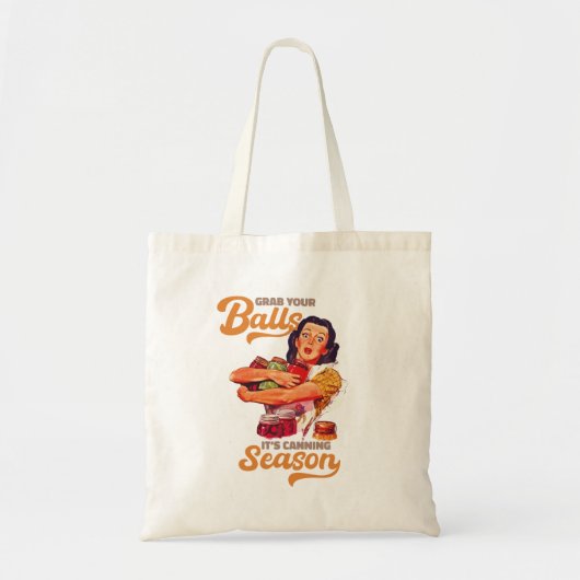 Tote Bag Attrapez vos boules, sa saison de canne, attrapez- (Devant)