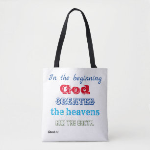 Tote Bag Au commencement, Dieu créa