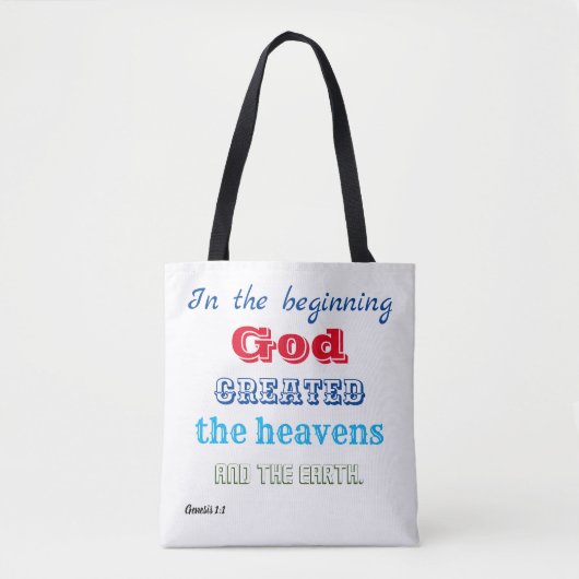 Tote Bag Au commencement, Dieu créa (Devant)