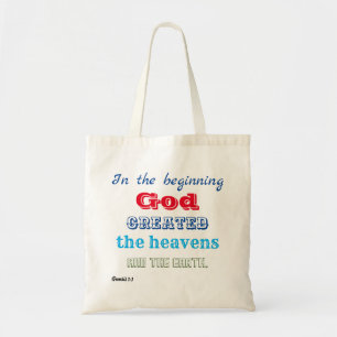 Tote Bag Au commencement, Dieu créa