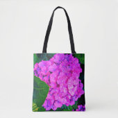 Tote Bag Au-dessus de la fleur d'Hydrangée rose saturée (Devant)