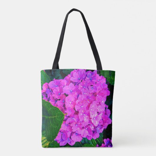 Tote Bag Au-dessus de la fleur d'Hydrangée rose saturée (Dos)