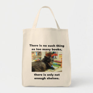 Tote Bag "Aucune une telle chose chat comme trop de livres"