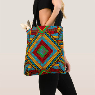 Tote Bag Audacieux Motif géométrique Tribal Coloré Ethnique