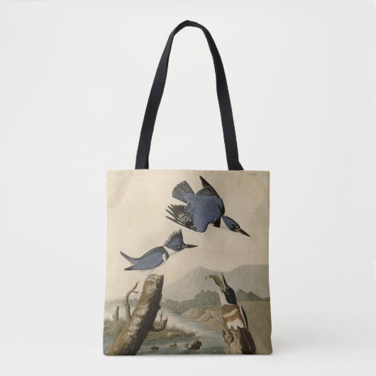 Tote Bag Audubon Belted Kingfisher Wildlife Bird (Devant)