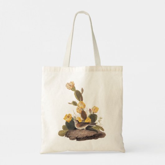 Tote Bag Audubon Vesper Sparrow et Prickly Pear Cactus (Dos)