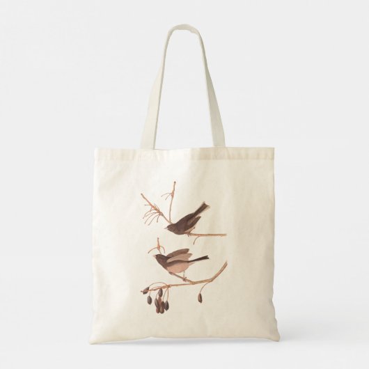Tote Bag Audubon's Snow Birds on Winter Tree Branch (Dos)