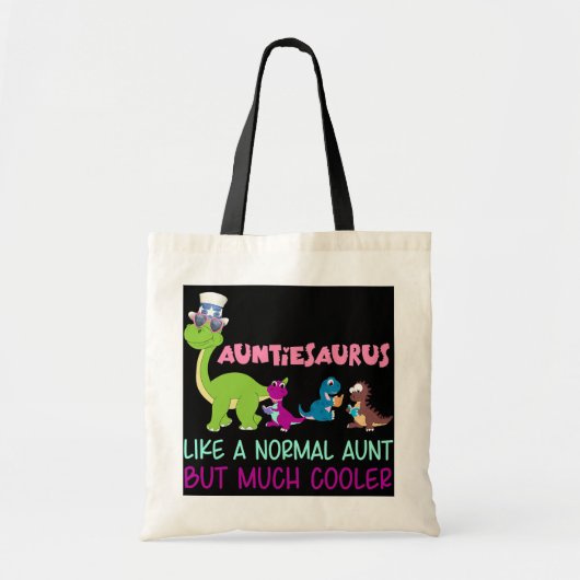 Tote Bag Auntiesaurus Comme une tante normale mais beaucoup (Devant)