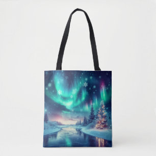 Tote Bag aurora borealis/Noël/hiver