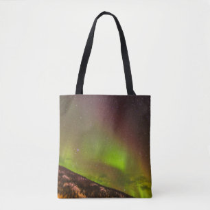 Tote Bag Aurore Boréale Montagnes Fairbanks Alaska