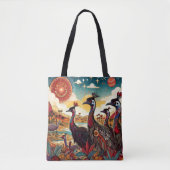 Tote Bag Aussie Outback Folk Art Cassowary Nature Faune (Devant)
