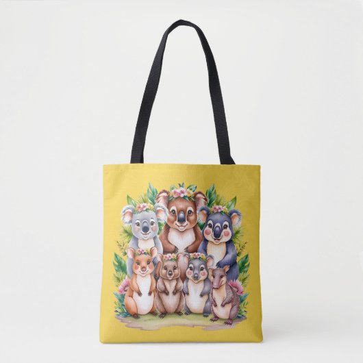 Tote Bag Aussie Wildlife koala & amis (Devant)