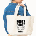 Tote Bag Austin Bachelorette Boot Boze Besoins Custom<br><div class="desc">Le Sac fourre-tout Austin Bachelorette Party Boots Booze and Besties est le cadeau idéal pour toute future mariée. Ce sac fourre-tout conservera tout le nécessaire pour une fête de bachelorette amusante - de l'alcool aux snacks en passant par les faveurs de la fête ! De plus, c'est la taille idéale...</div>