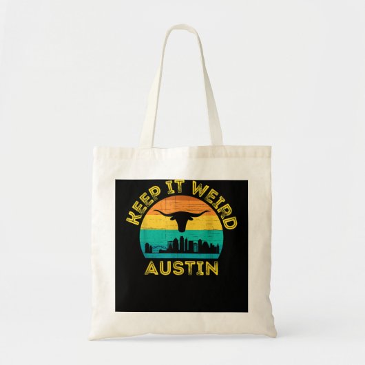 Tote Bag Austin, Texas Gardez-Le Bizarre Longhorn (Devant)