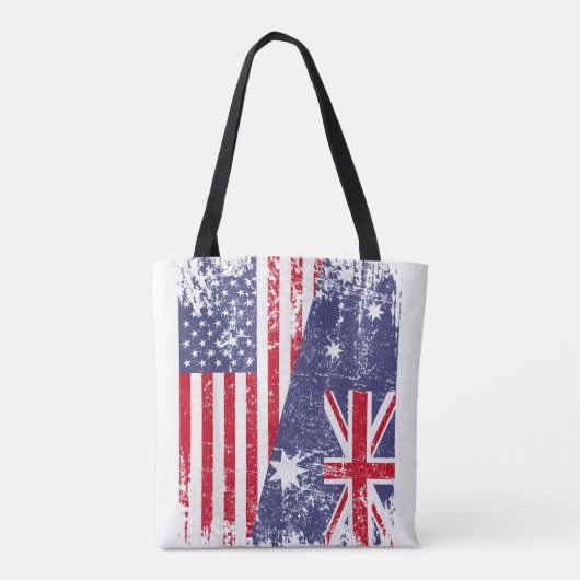 Tote Bag AUSTRALIAN ROOTS Half American Flag AUSTRALIE (Dos)