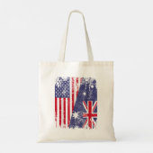 Tote Bag AUSTRALIAN ROOTS Half American Flag AUSTRALIE (Dos)
