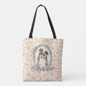 Tote Bag Australian Shepherd Chien Empreinte de patte & Chi (Dos)