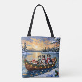 Tote Bag Australian Shepherd Christmas Boat Holiday (Dos)