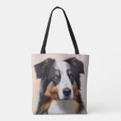 Tote Bag Australian Shepherd Kopf - (Dos)