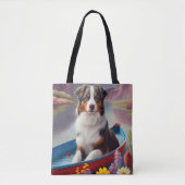 Tote Bag Australian Shepherd on Paddle : Une aventure Pitto (Devant)