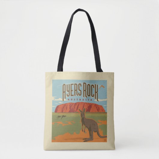 Tote Bag Australie | Ayers Rock Kangaroos (Devant)