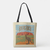 Tote Bag Australie | Ayers Rock Kangaroos (Dos)