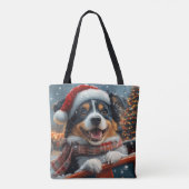 Tote Bag Australie Berger Dog Roller Dessous de verre Noël (Dos)