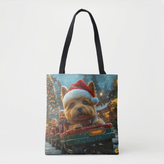 Tote Bag Australie Terrier Dog Roller Dessous de verre Noël (Devant)