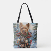 Tote Bag Australie Terrier équitation moto Noël (Dos)