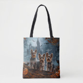 Tote Bag Australien Terrier Halloween nuit chien délice (Devant)