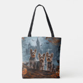 Tote Bag Australien Terrier Halloween nuit chien délice (Dos)